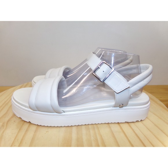 Ugg Zayne Ankle Strap Sandals 1129233 Womens White Size 11 Slingback Platform - Picture 1 of 7
